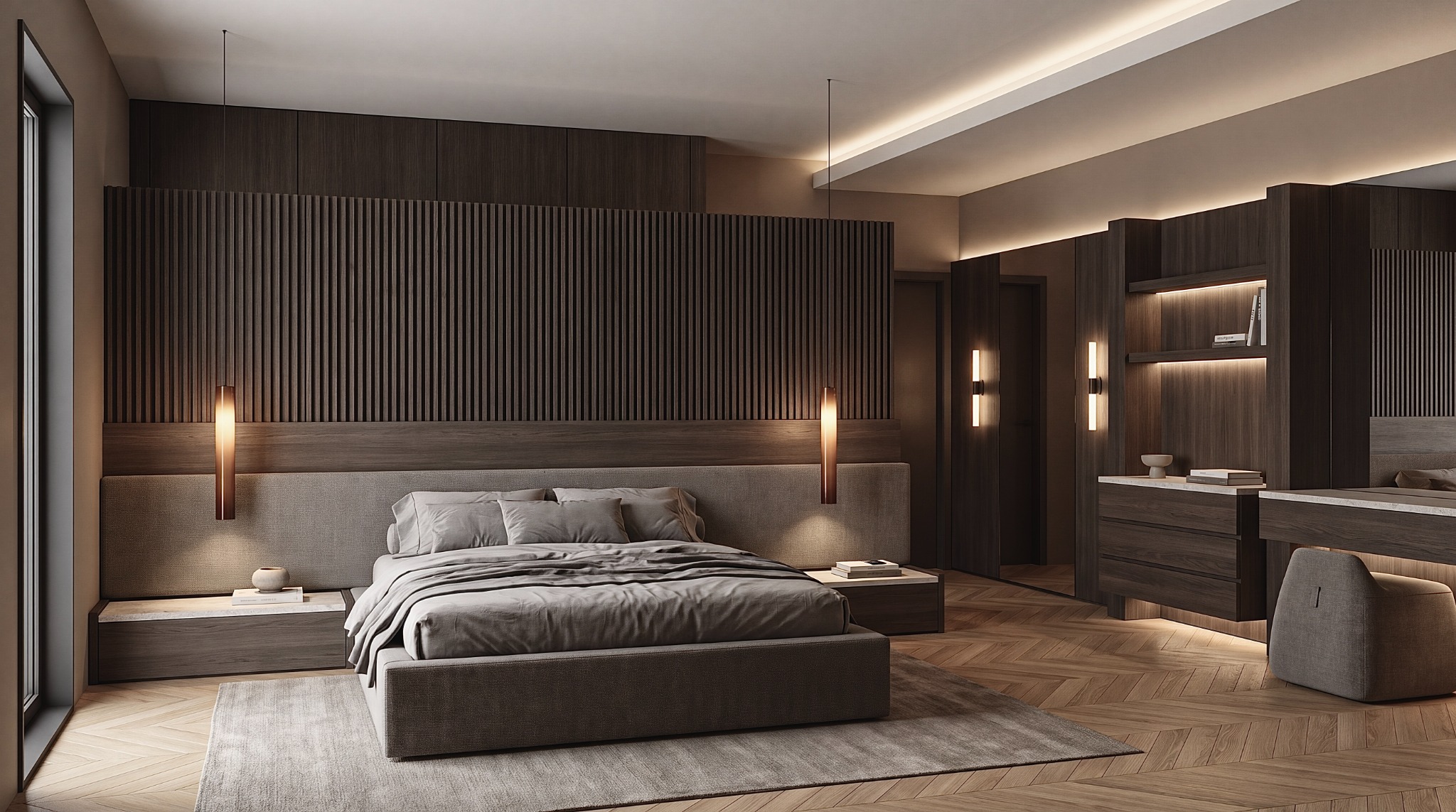 Yeşiltepe, Didim villa yatak odası tasarımı