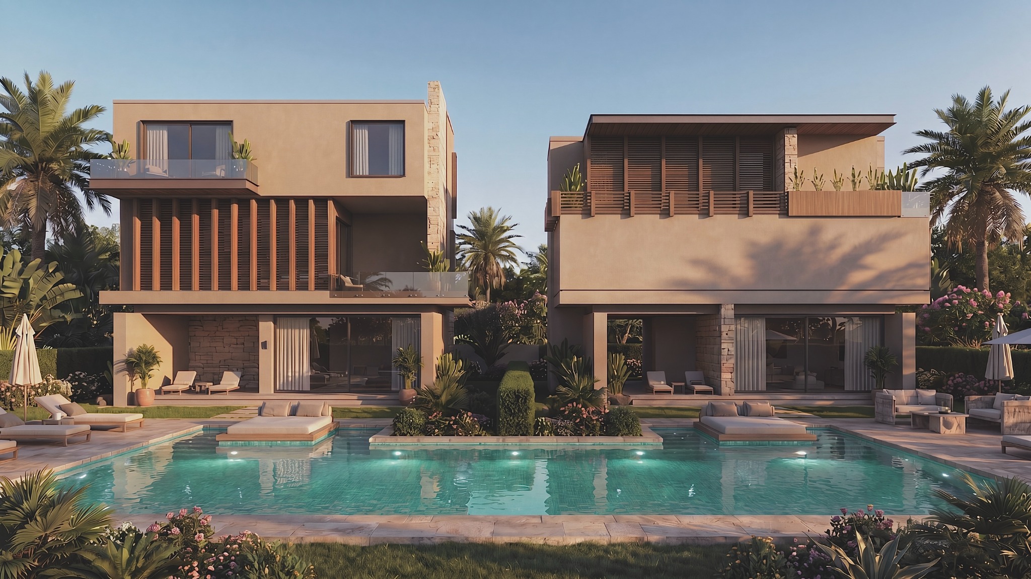 Didim ikili villa dış tasarım projesi